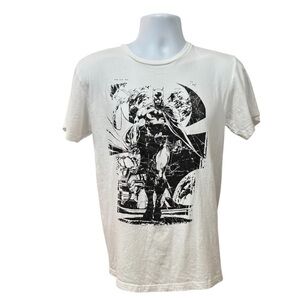 DC Comics Batman Black Graphic Men's on White T shirt size Large unisex vtge Y2K